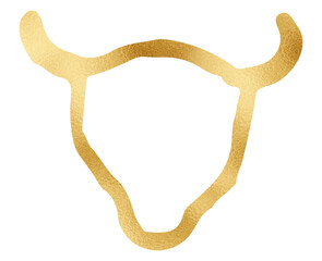 Obraz premium Gold Taurus png zodiac sign sticker, transparent background