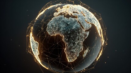 Global network sphere, digital Earth