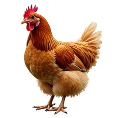 Fototapeta premium Realistic Brown Chicken Isolated on Transparent Background – High-Quality Cutout PNG for Stock Use