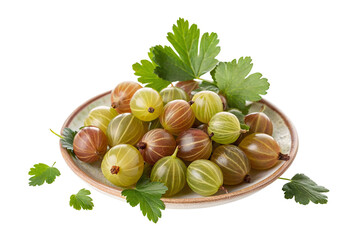 Fresh gooseberries on a plate close up shot healthy eating and organic food concept image