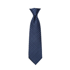 Navy blue tie with small white polka dots pattern