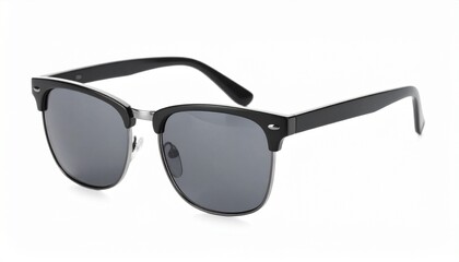 A sleek pair of black sunglasses with a metallic bridge and deep-tinted lenses—evoking cool anonymity, modern utility, and the shielded gaze of controlled perception