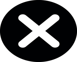 Obraz premium Black and white cancel icon