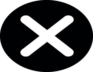 Obraz premium Black and white cancel icon