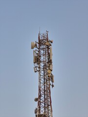 Telecommunications tower and details of antennas 