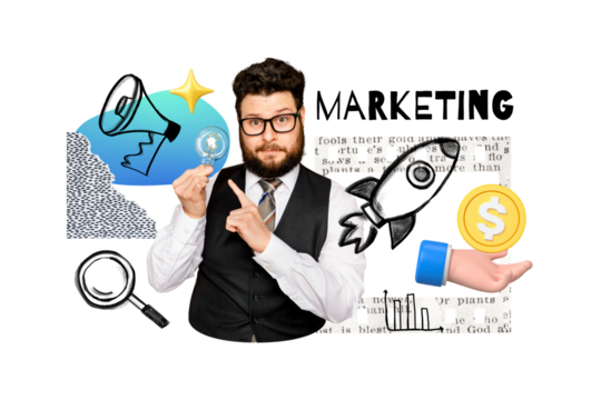 Marketing word png, creative strategy remix, transparent background