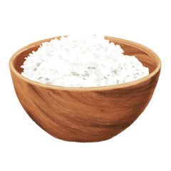 Rice bowl png, aesthetic illustration, transparent background