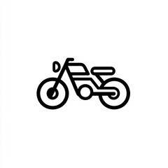 Fototapeta premium Simple black line drawing of a motorcycle