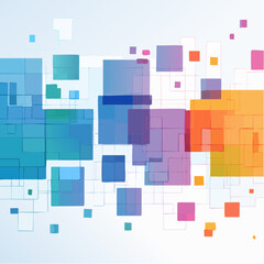 Vibrant Gradient of Textured Rectangular Blocks and Squares