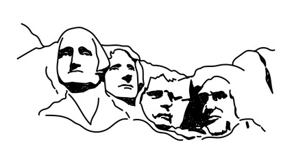 PNG Mount Rushmore USA doodle illustration, transparent background