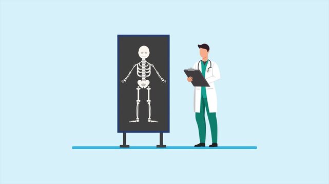 Medical concept. Full length animation illustration. High quality&nbsp;4k&nbsp;footage