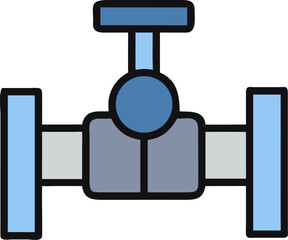 valve vector icon on white or transparent background. plumbing tools. Editable and Printable sticker.