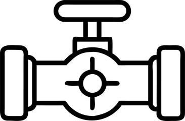 valve vector icon on white or transparent background. plumbing tools. Editable and Printable sticker.