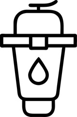 water filter outline vector icon on white or transparent background. plumbing tools. Editable and Printable sticker.