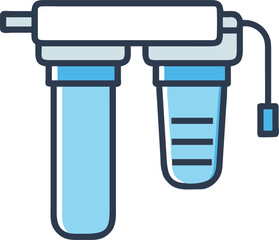 water filter vector icon on white or transparent background. plumbing tools. Editable and Printable sticker.