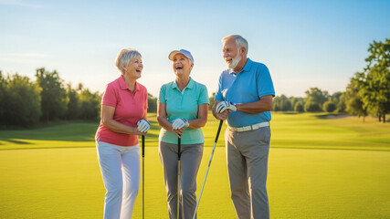 golfing with friends in retirement