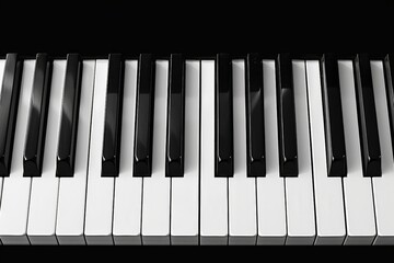black and white of piano keys