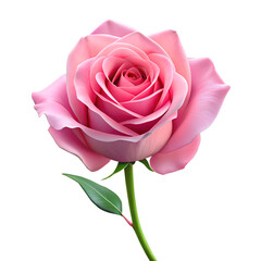 Pink Rose Flower Minimal Edges Transparent Design