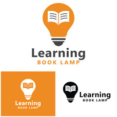 Line light bulb learning logo design reading book with lamp light logo icon symbol open book with lightbulb vector icon element for knowledge understanding wisdom in study