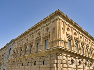 detail of the palace of carlos v in the alhambra of granada
