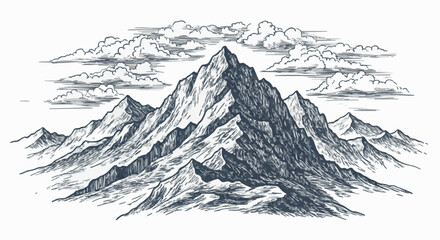 Mountainous porcelain decoration design (dark grey)