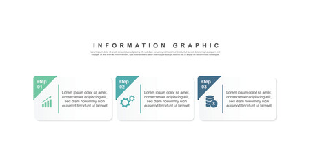3 step infographic design. schedule concept with paper layout. can be used for workflow illustration