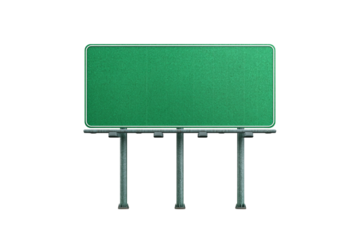 Green billboard isolated on transparent background