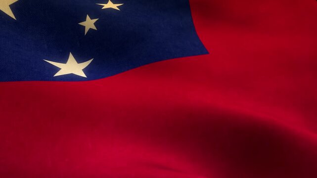 Samoa Country Close Up Flag Background
