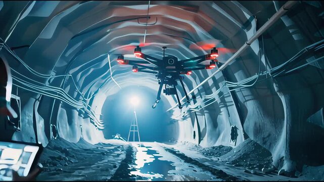 Tablet-Guided Industrial Drone Tunnel Survey for Infrastructure Monitoring, Flaw Detection and Safety Assurance by Technician
