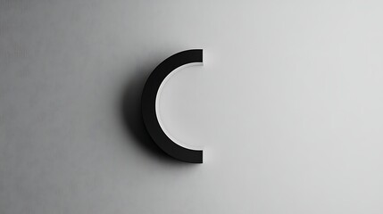 Fototapeta premium Black Arc with White Interior on Grey Background Minimalist Design