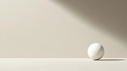 White Sphere on Surface with Simple Light and Shadow Composition