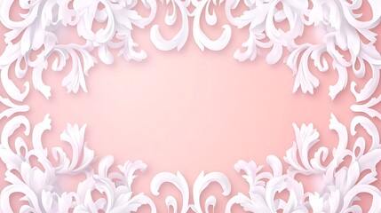 Elegant floral frame on a soft pink background (1)