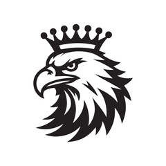 vector logo of an eagle wearing a crown
