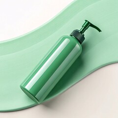 Luxurious Green Pump Bottle Dispenser for Skin Care Products and Lotions