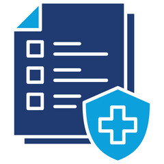 Obraz premium Health Insurance Flat Blue Icon