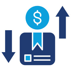 Variable Cost Flat Blue Icon