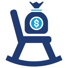 Retirement Savings Flat Blue Icon