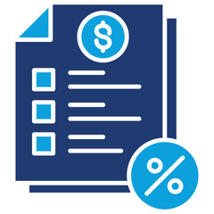 Tax Deduction Flat Blue Icon