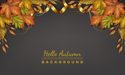 hello autumn celebrate banner background design