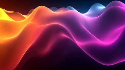 Vibrant abstract waves of color gracefully undulating in a digital landscape with soft lighting - Powered by Adobe