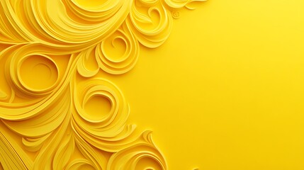 Yellow ornate design on a backdrop
