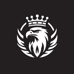 vector logo of an eagle wearing a crown