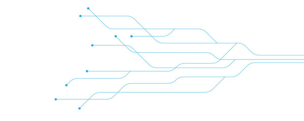 Obraz premium Abstract white blue digital technology futuristic circuit board background design.