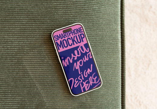 Modern Smartphone Mockup on Soft Green Surface