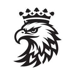 vector logo of an eagle wearing a crown