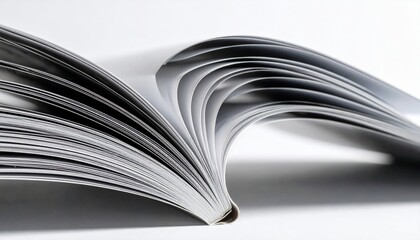 Open book pages curve gracefully upwards