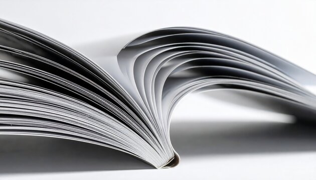 Open book pages curve gracefully upwards