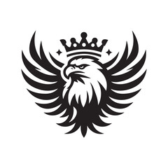 vector logo of an eagle wearing a crown