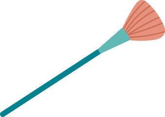 Fan Makeup Brush Flat Illustration
