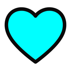 Teal heart icon transparent background